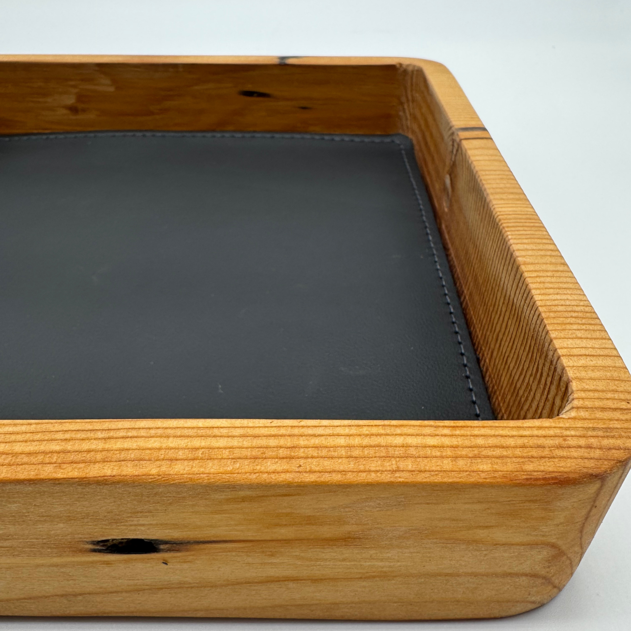 A look at our TTRPG dice tray, or lux valet tray, upcycled wood, upcycled leather, handmade by Veterans and Detroiters, with the black leather pad, removable wooden dice holder, this modular dice tray is great for during a game. This is a DnD accessories for
Dungeons and Dragons tray,
RPG dice organizer
custom dice tray handmade
upcycled leather gaming gear
eco-friendly TTRPG accessories
tabletop RPG tray
handmade DnD gear