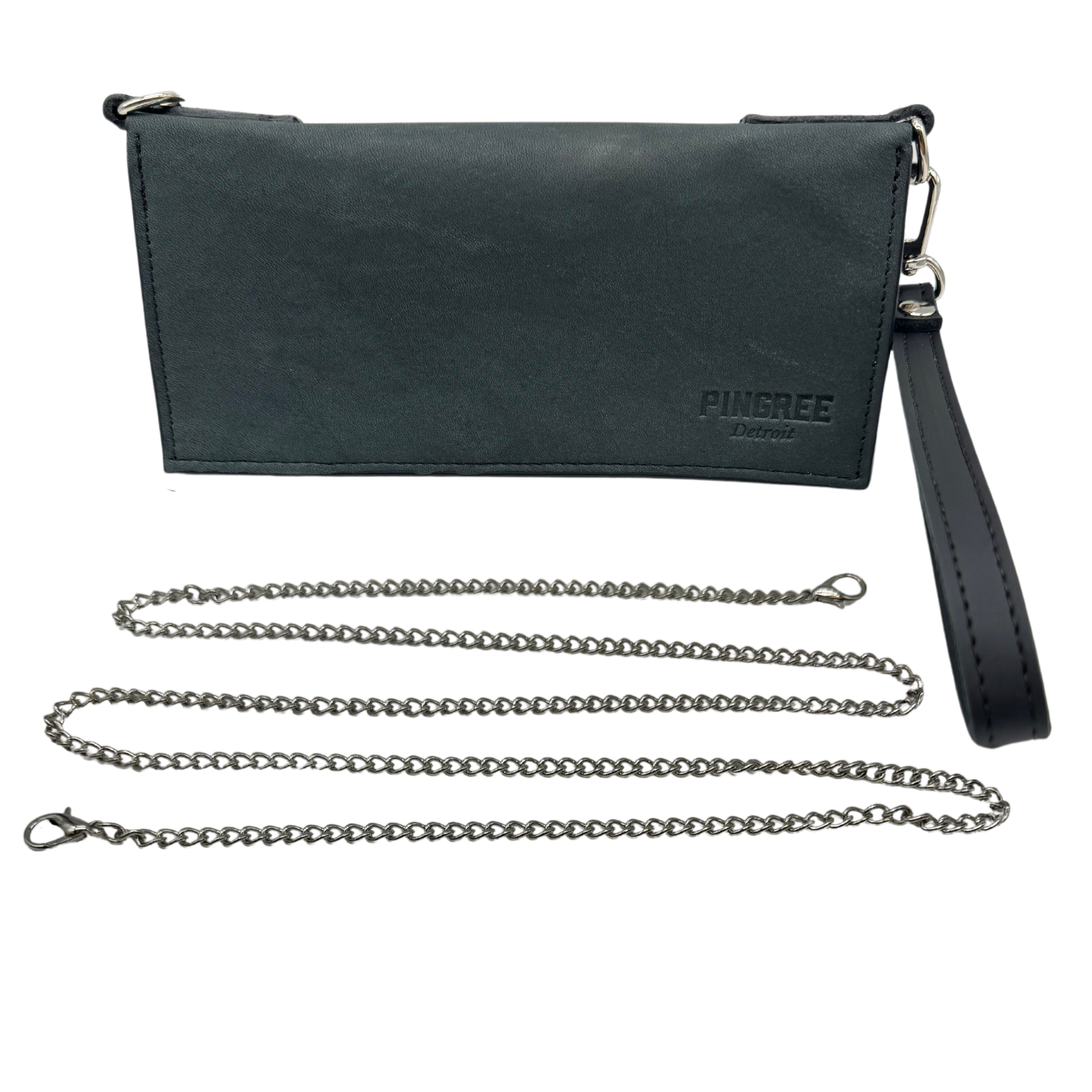 The adeline crossbody bag holds your phone and essentials and is handmade in Detroit with leather upcycled from the motor city.