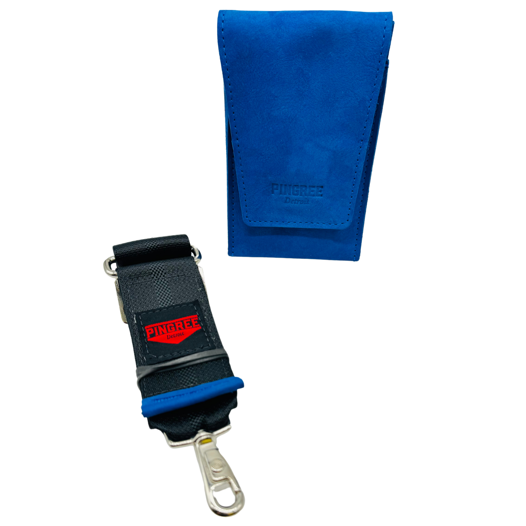 a bag that gets you into every NFL stadium or concert venue. Holds any size phone, made in America, and holds a wallet. Seatbelt strap or leather strap included. Pictured here in Blue nubuck leather.