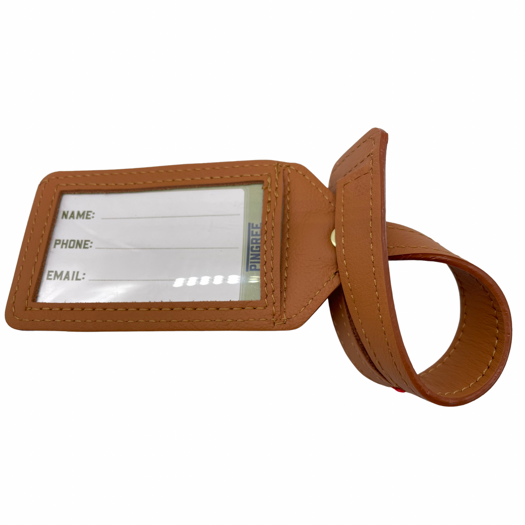 sustainable luggage tag made in Detroit with recycled plastic and handmade by Veterans and Detroiters