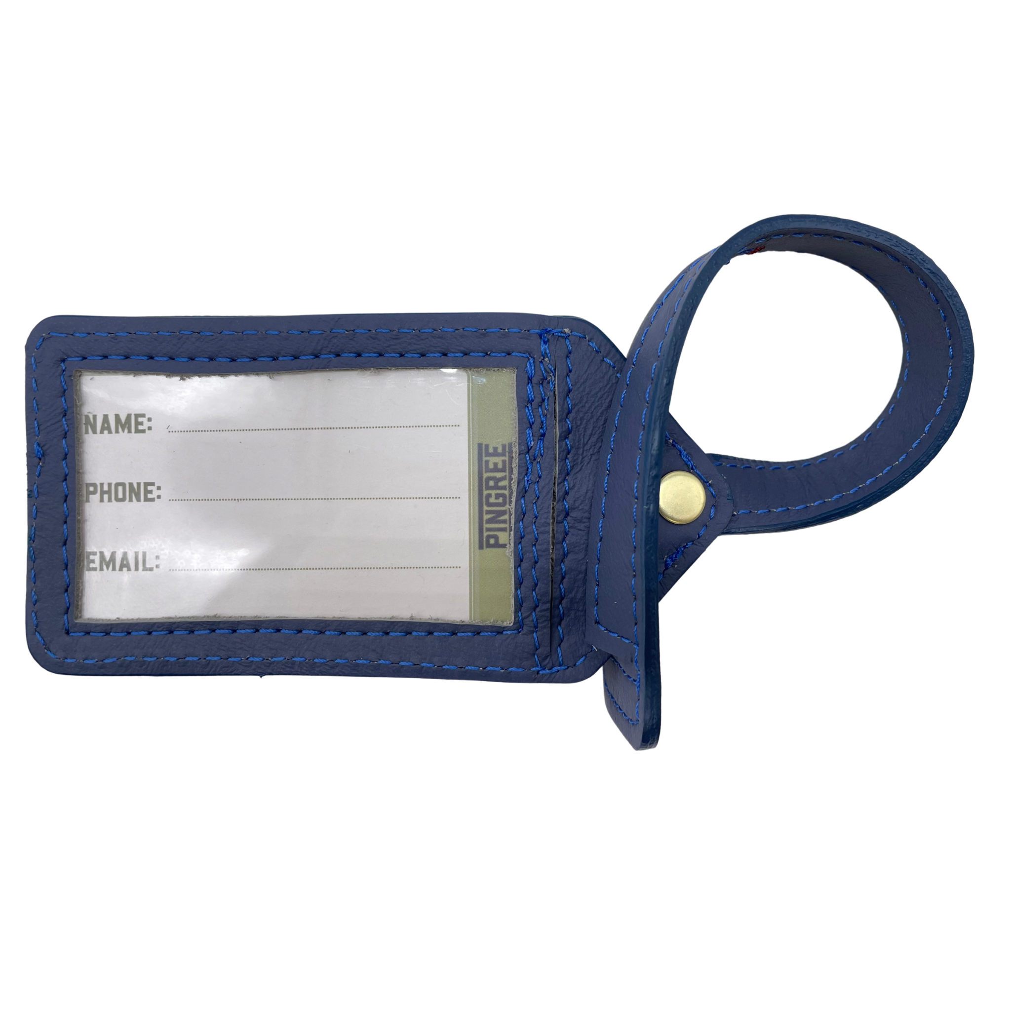 Luggage tag mad in Detroit by hand with upcycled leather from the auto industry . Made in the USA sustainably.