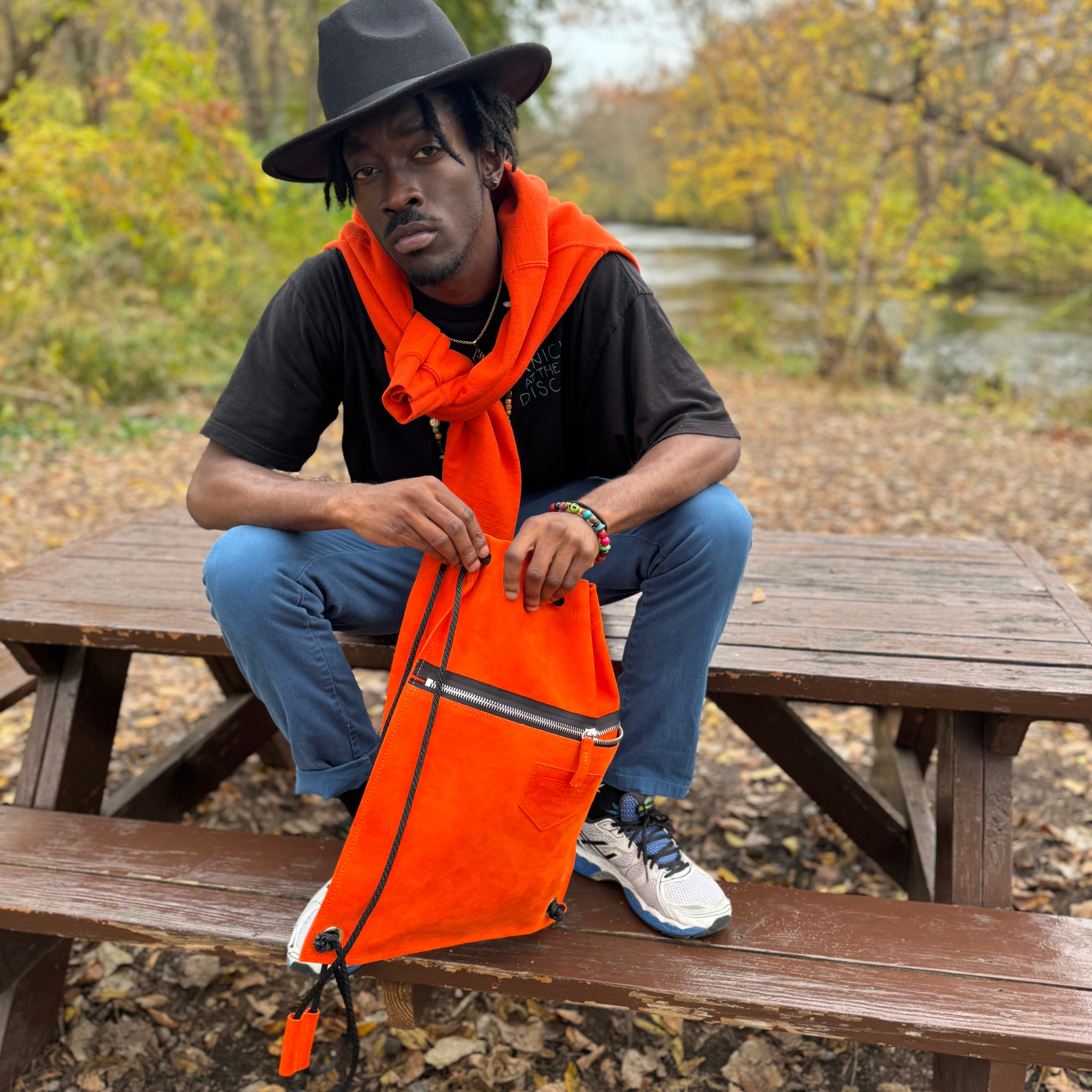 Detroit Drawstring Backpack in Leather