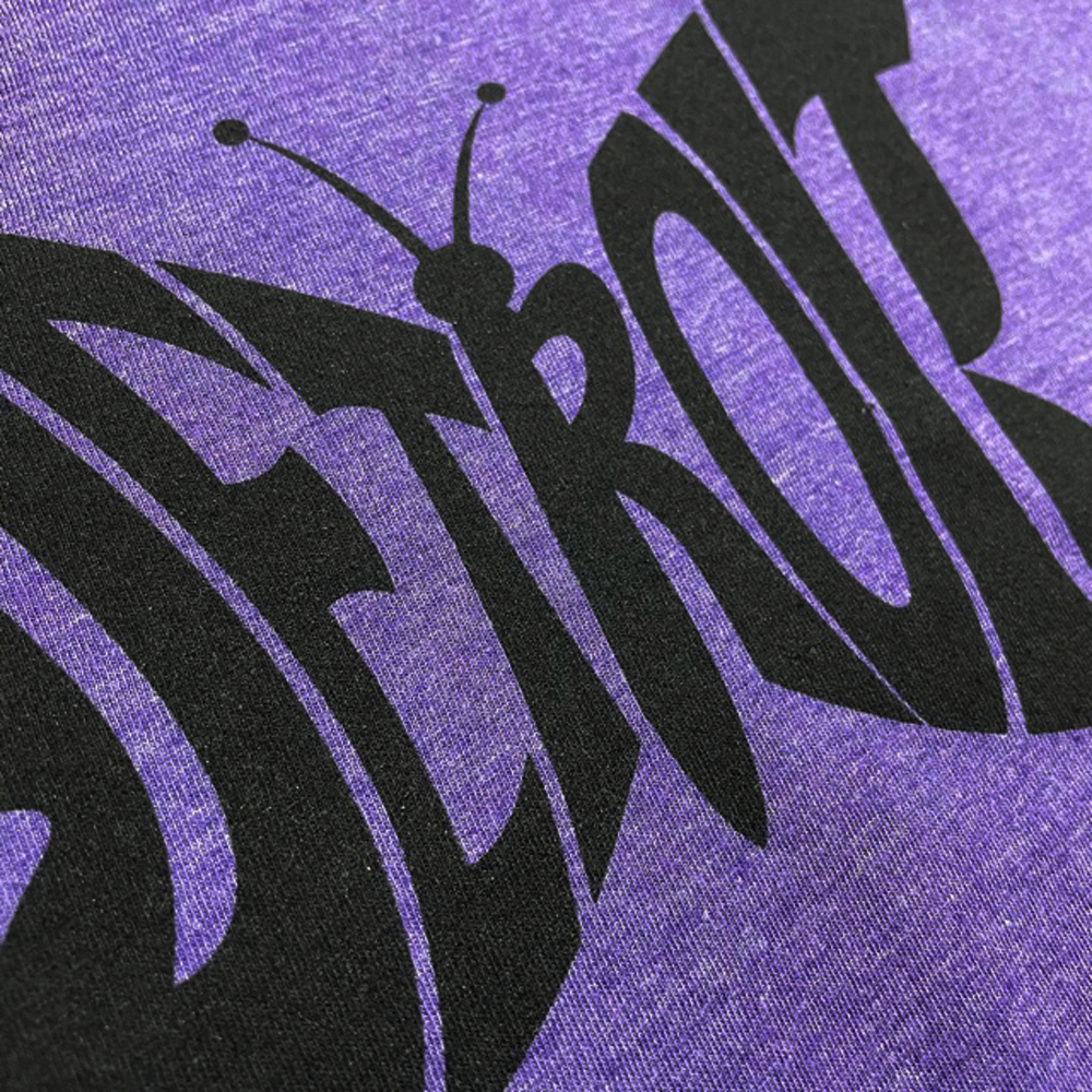 Ladies Relaxed V-Neck Detroit Butterfly - Triblend Orchid