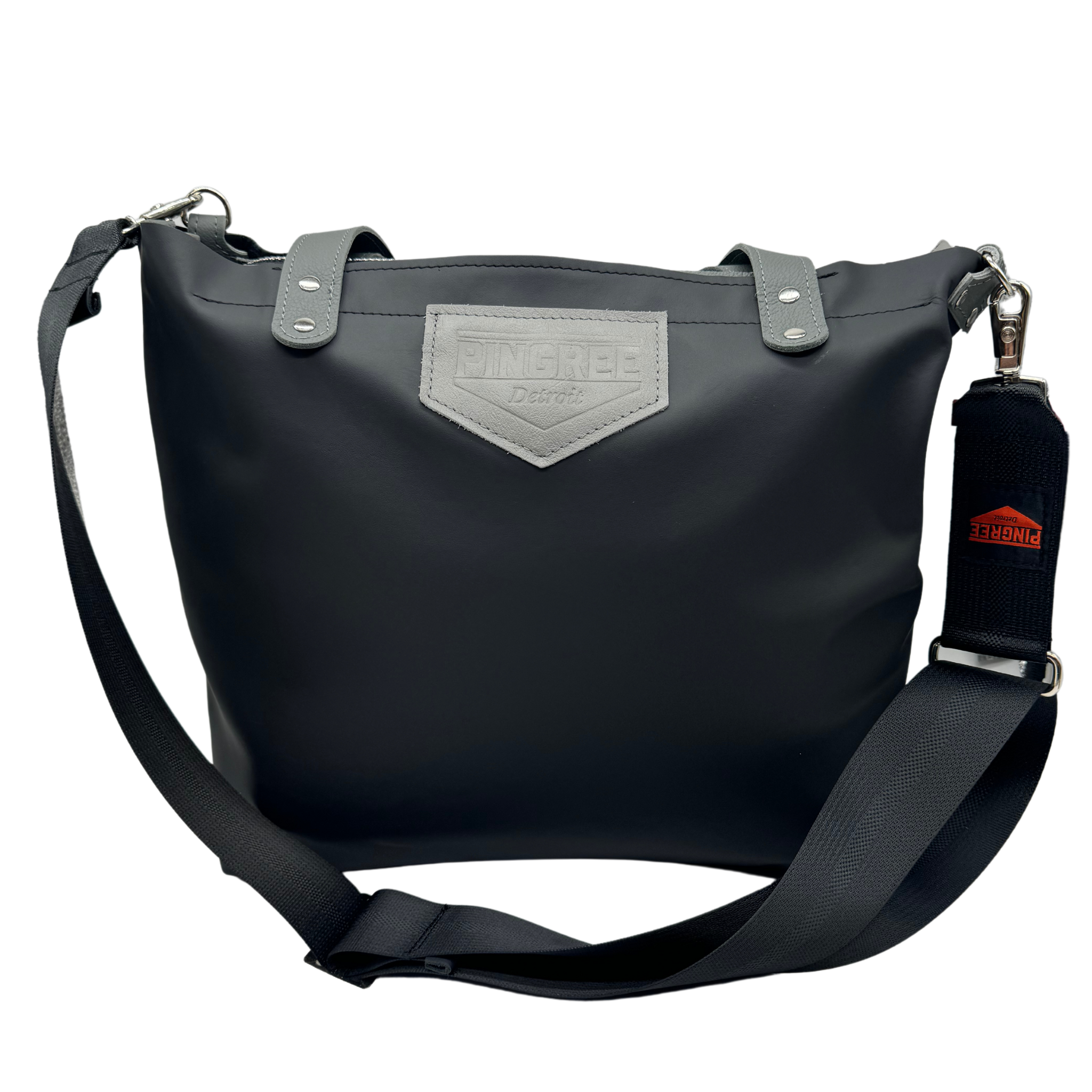 M1 Leather Work & Travel zipper Tote in black