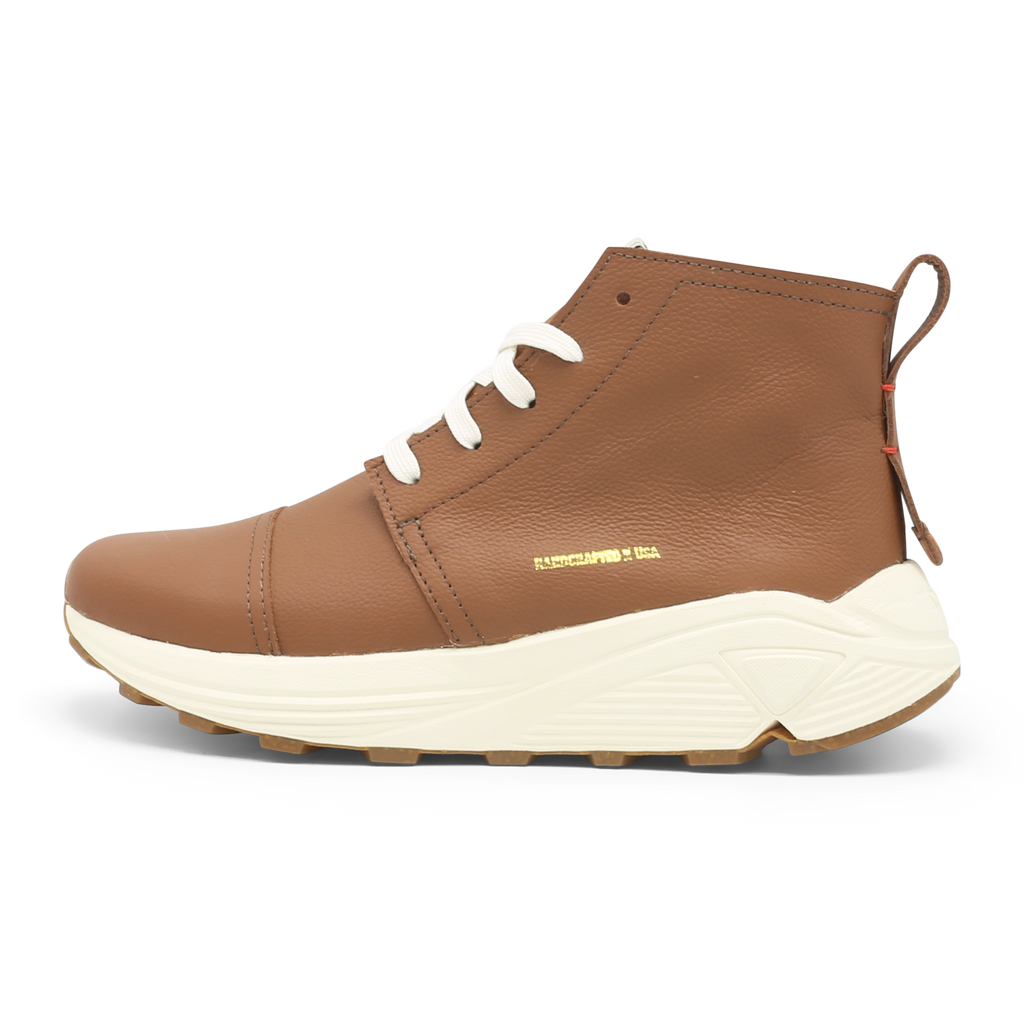 The Chukka boot pictured here in brown -  is Designed and handmade collaboratively in the USA alongside @comunitymade with upcycled leather and our new Vibram ecostep sole made from recycled materials. This boot’s got the perfect mix of style, comfort, durability, and a lighter footprint on the planet. 