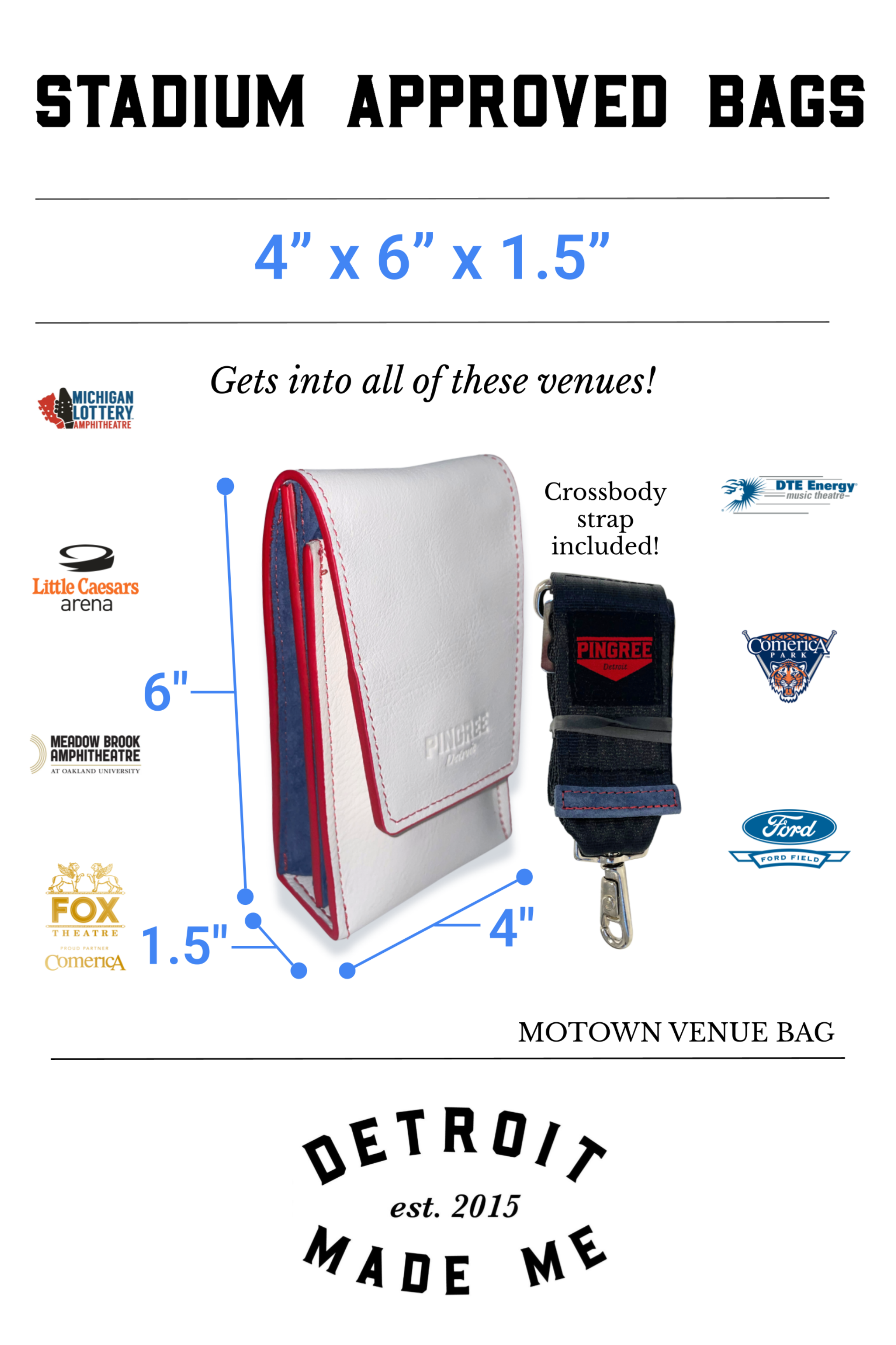Motown Venue Bag - Seatbelt Strap (Made to Order)