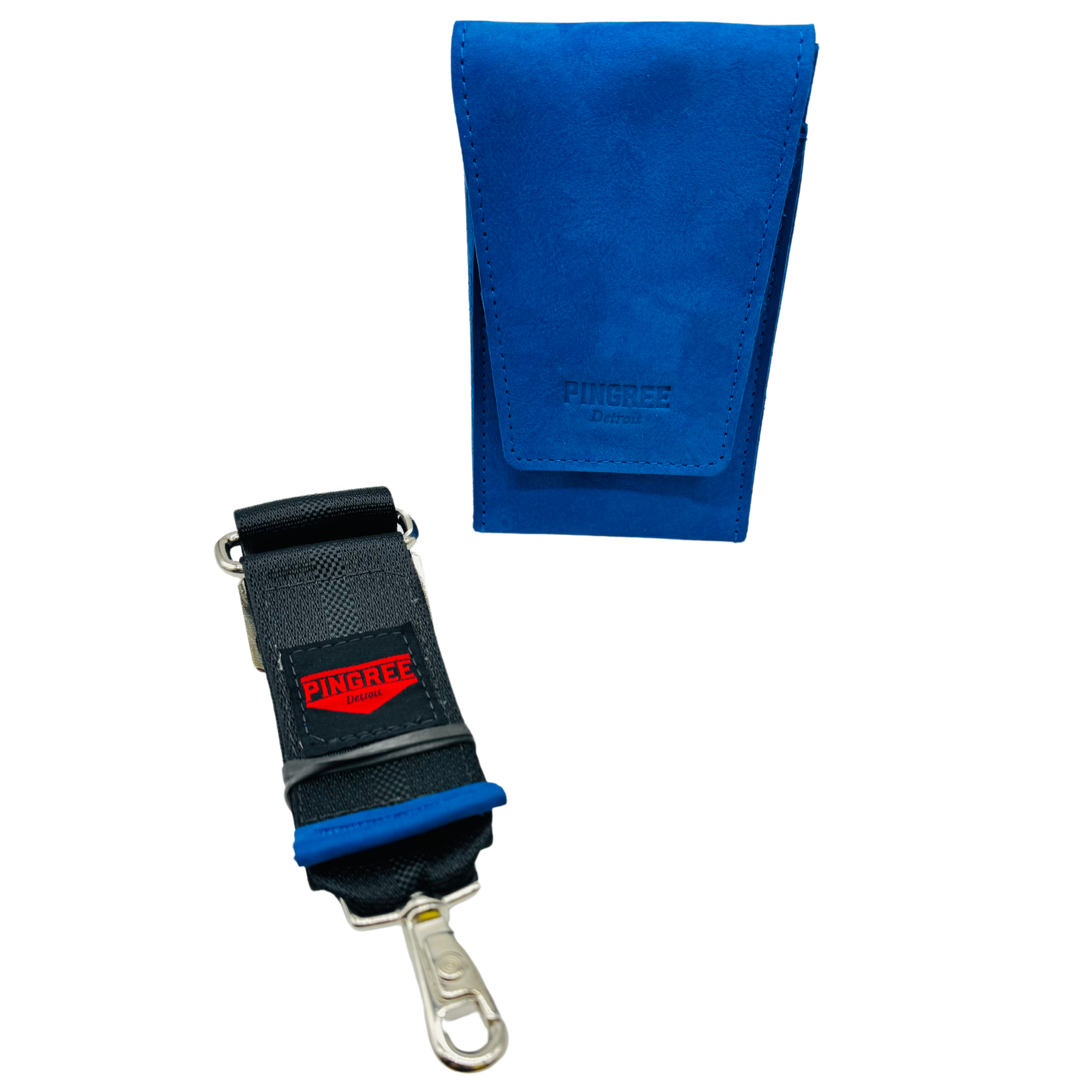 a bag that gets you into every NFL stadium or concert venue. Holds any size phone, made in America, and holds  a wallet. Seatbelt strap or leather strap included. Pictured here in Blue nubuck leather. 