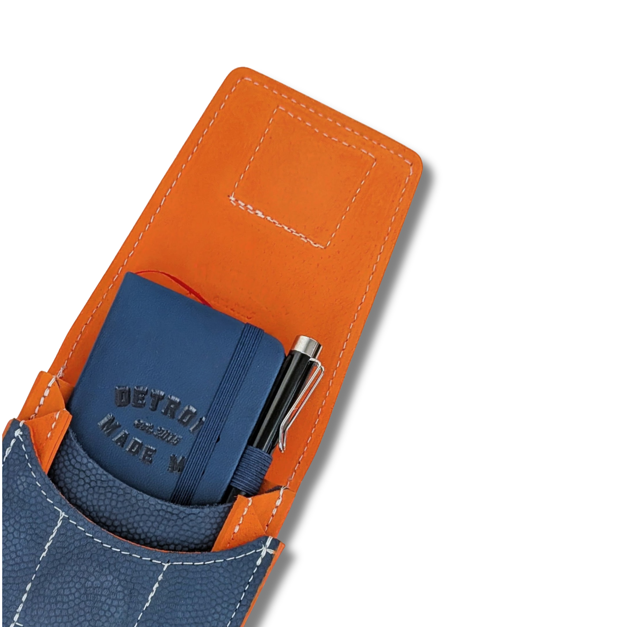 The Pingree pocket Journal shown here inside of the Motown venue bag. The journals designed to fit perfectly in all the pockets of Pingree products.