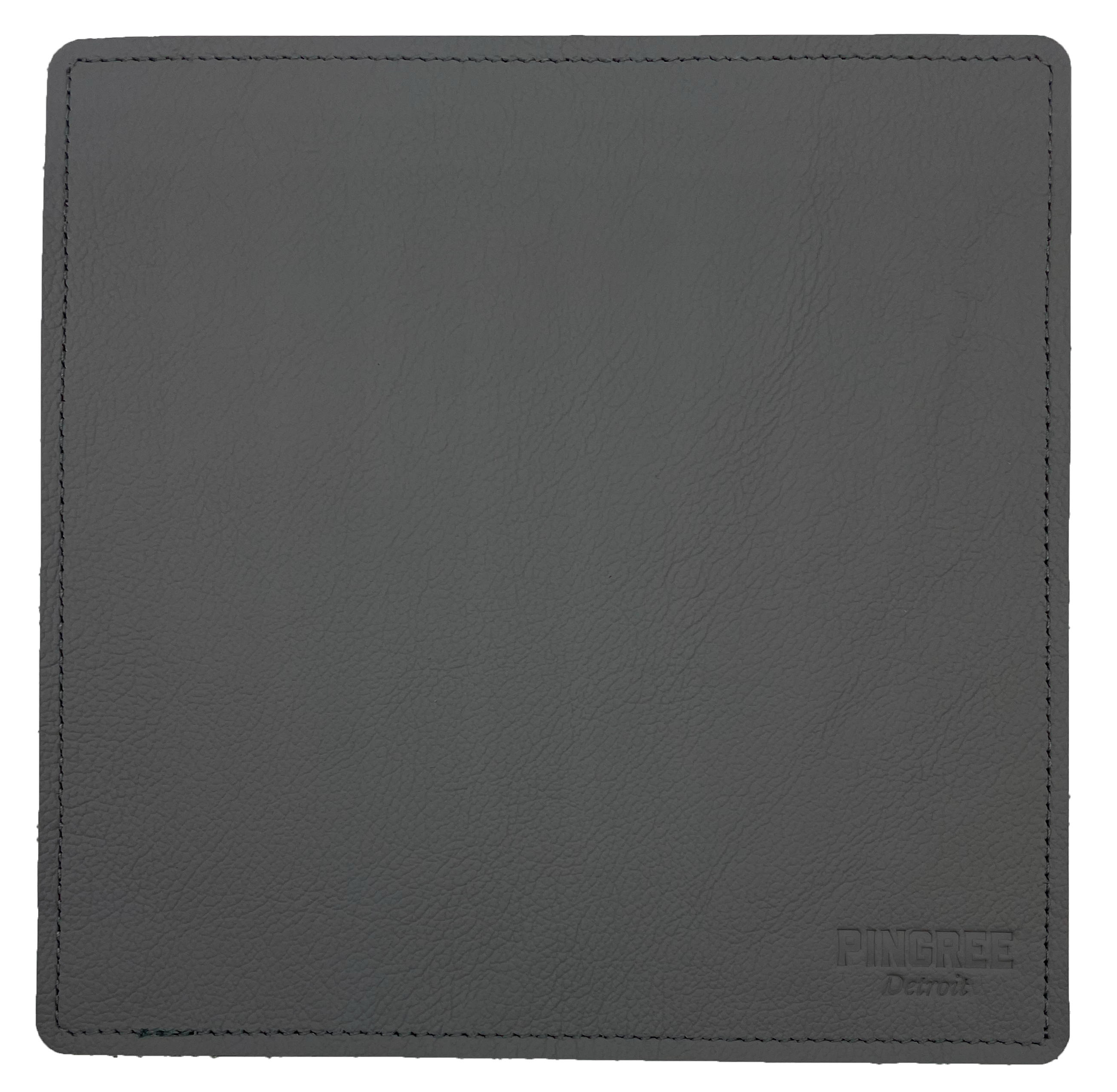 Pingree Mouse Pad in dark grey from upcycled automotive leather.