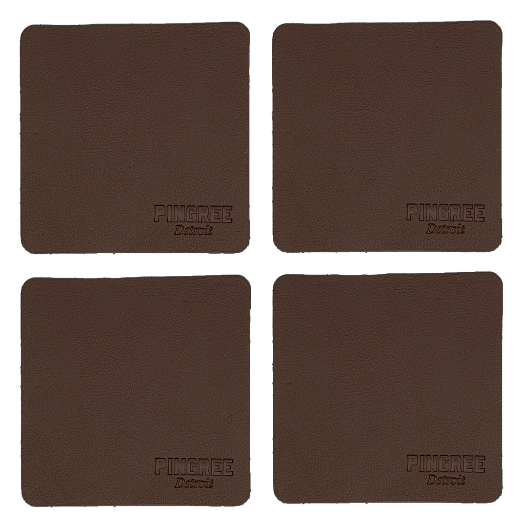 Cognac Corktown Coasters manufactured in the USA from repurposed materials.