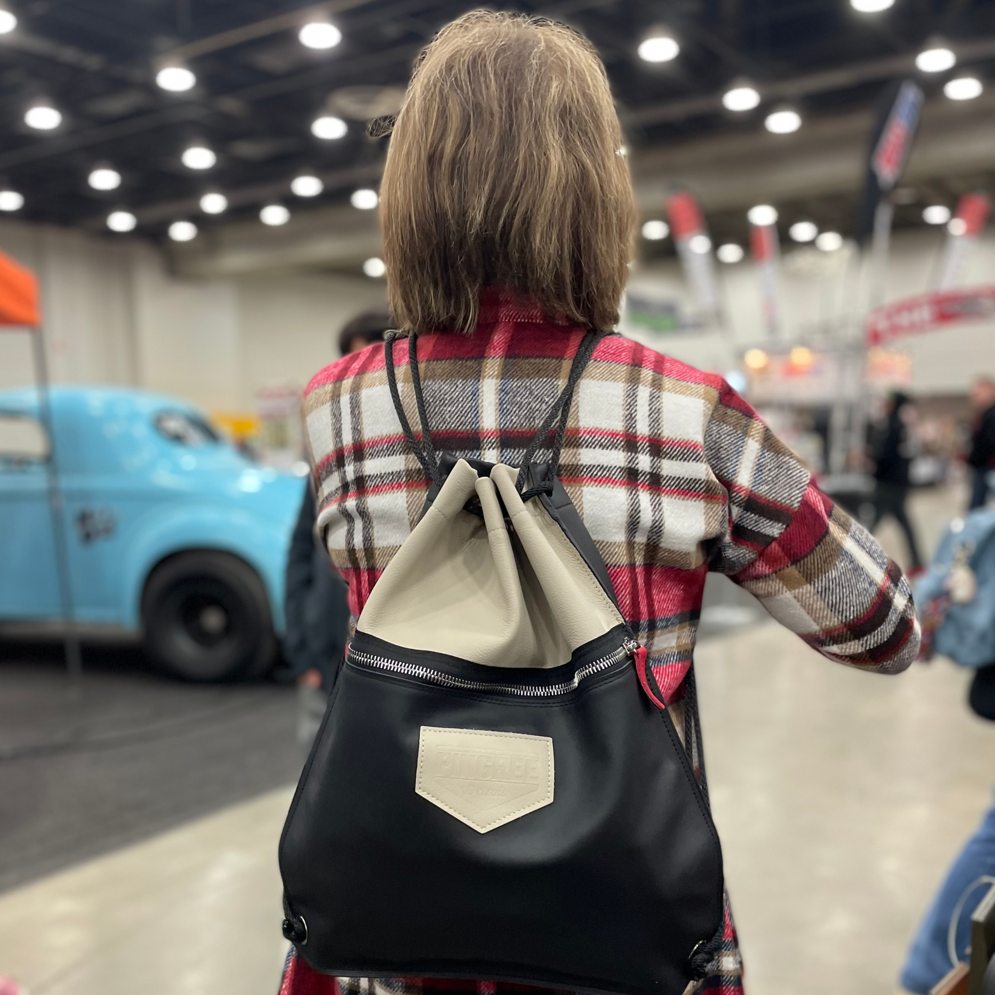 Detroit Drawstring Backpack in Leather